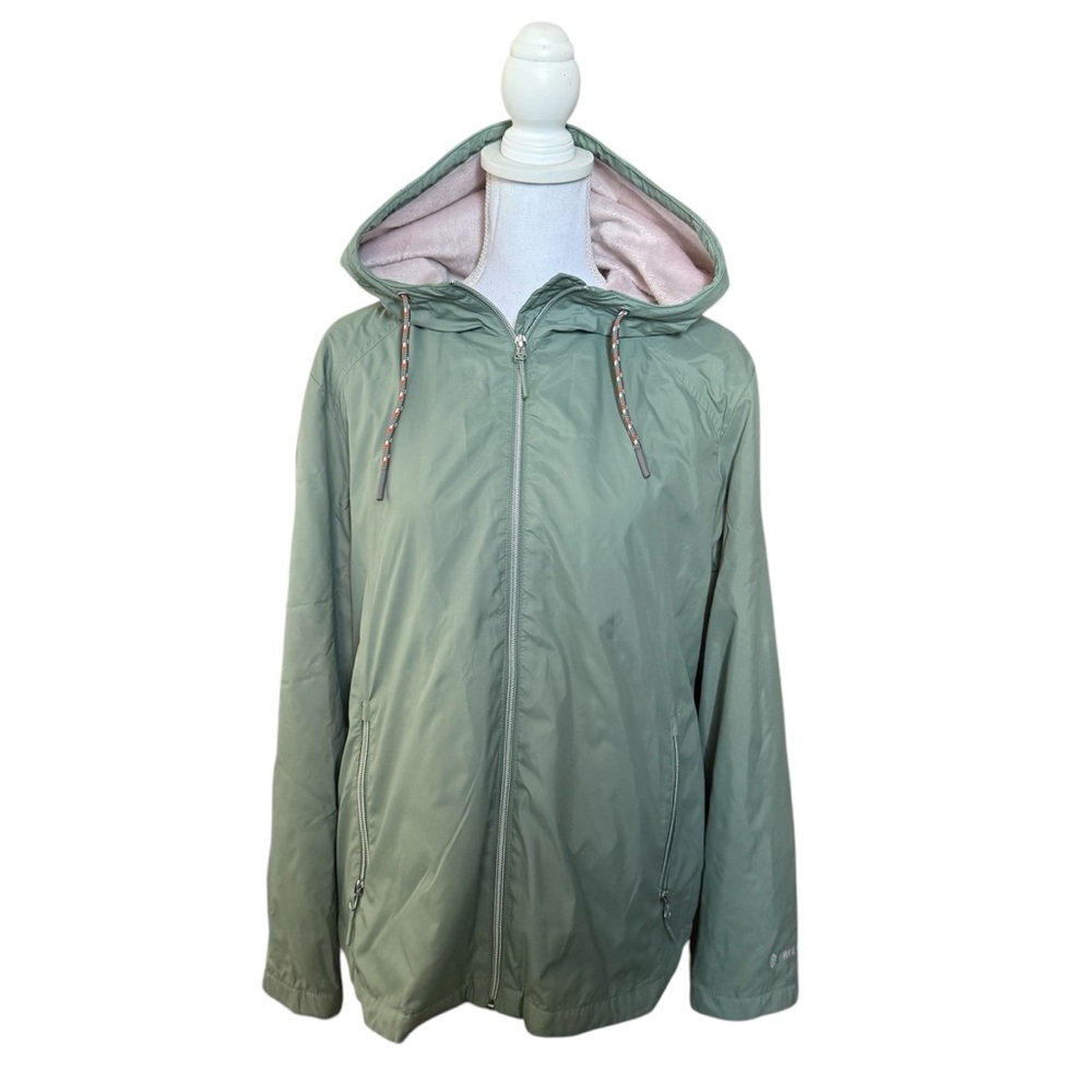 Green Hooded Windbreaker